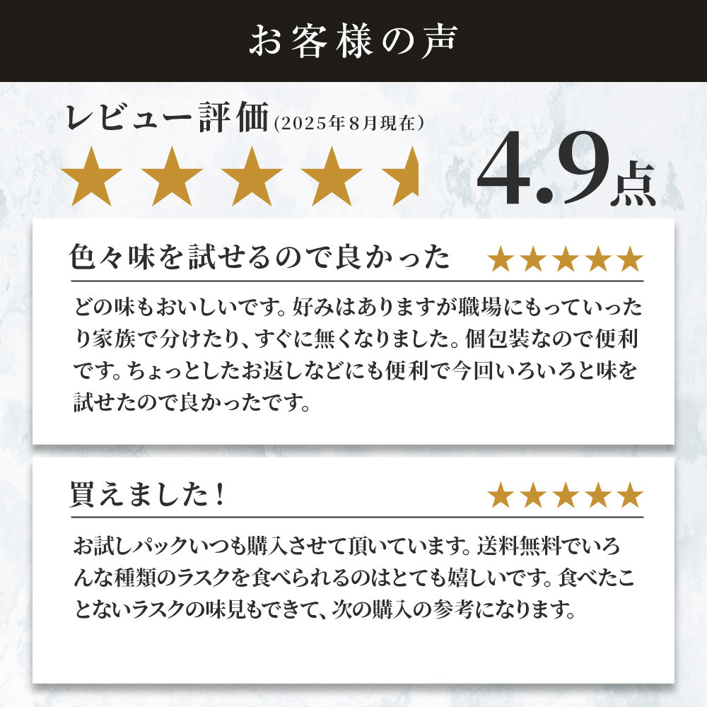 東京ラスクお試しパック【日時指定不可（4日～5日後に発送目安）】
