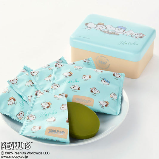 スヌーピー チョコレートラスク缶 抹茶